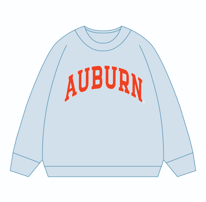 AUBURN Mallory Gameday Crewneck Sweatshirt (Ice Blue)