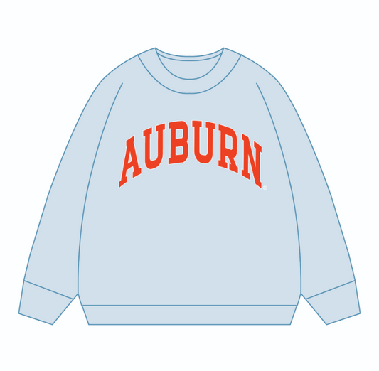 AUBURN Mallory Gameday Crewneck Sweatshirt (Ice Blue)