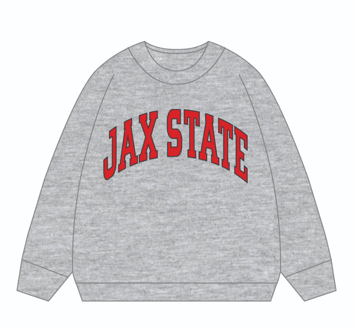 JAX STATE Mallory Gameday Crewneck Sweatshirt (Grey)