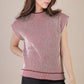 Two Toned Ribbed Knit Sweater Vest