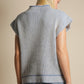 Two Toned Ribbed Knit Sweater Vest