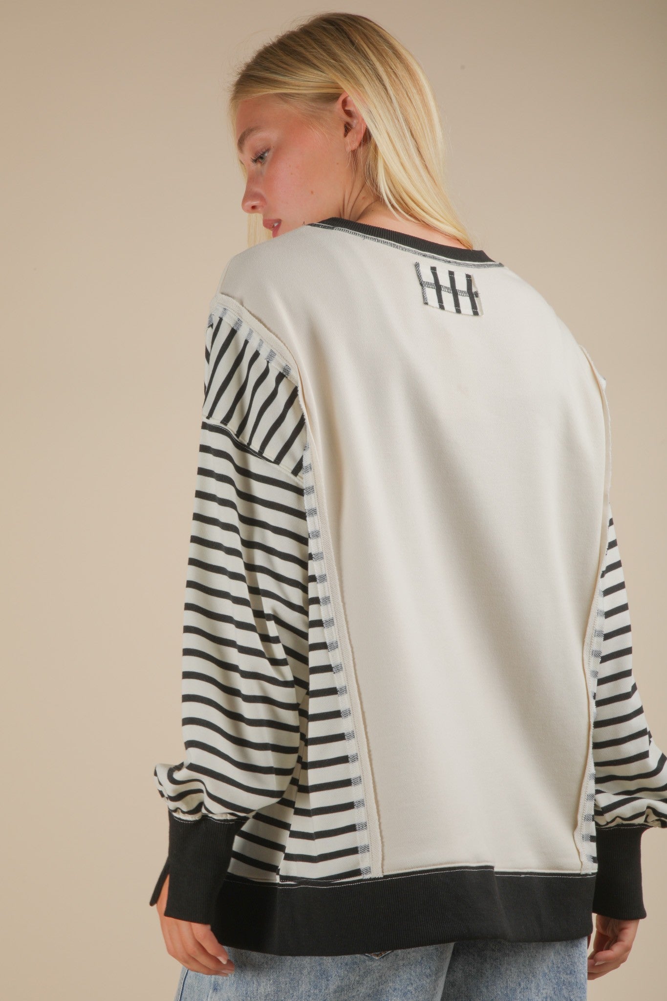 Oversized Striped Casual Knit Top