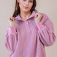 Oversized Half Button Down Casual Waffle Knit Top