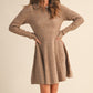 &Merci Ribbed Sweater Flared Mini Dress (Mocha)