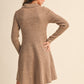 &Merci Ribbed Sweater Flared Mini Dress (Mocha)