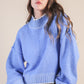 Oversized Casual Mock Neck Knit Sweater