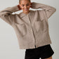 Juniors' Sunday Edition Button Down L/S Sweater Jacket (Oatmeal)