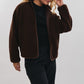 Juniors' Le Lis Raglan Sleeve Mock Neck Fleece Jacket (Brown)