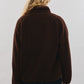 Juniors' Le Lis Raglan Sleeve Mock Neck Fleece Jacket (Brown)