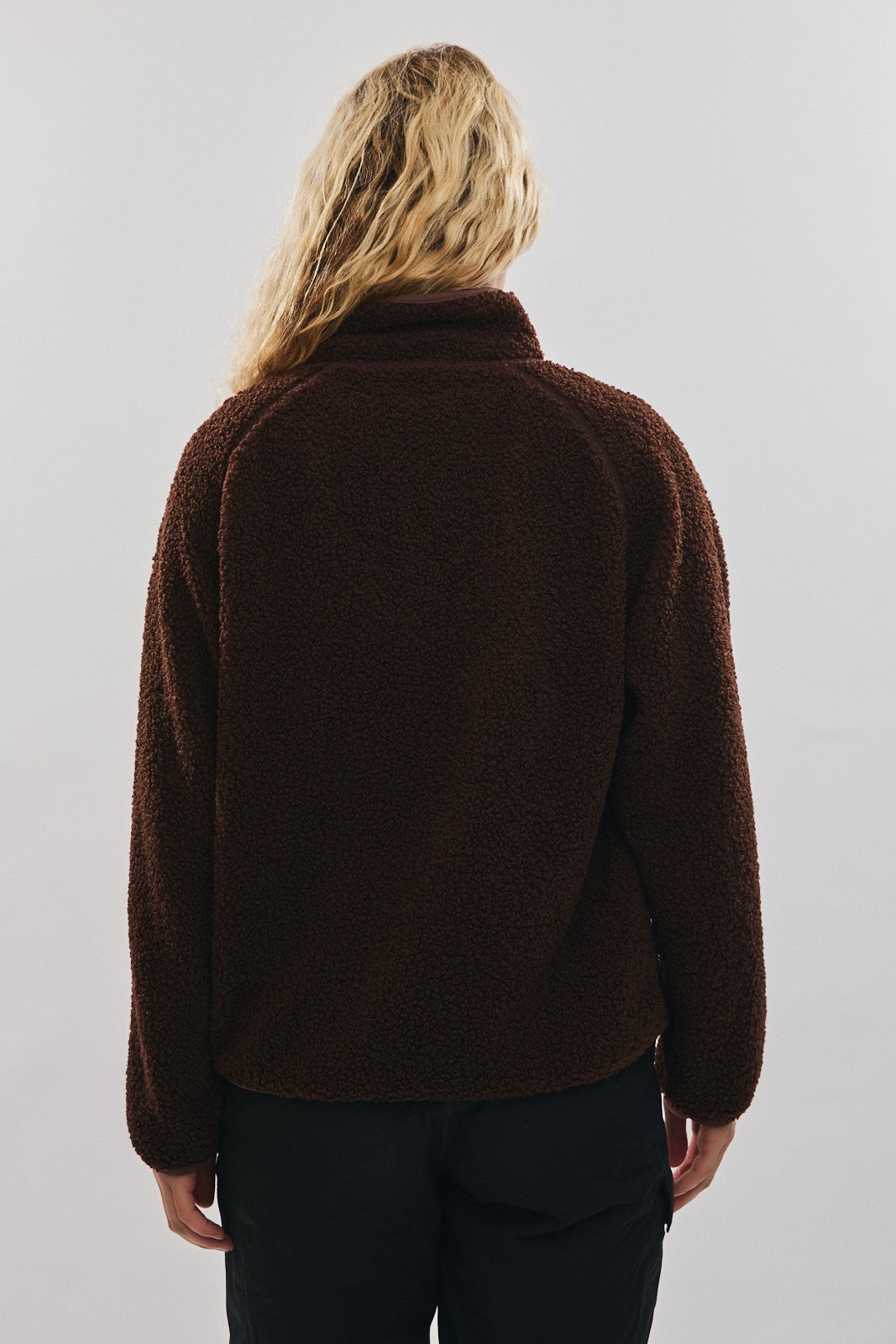 Juniors' Le Lis Raglan Sleeve Mock Neck Fleece Jacket (Brown)