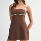 Juniors' Mable Contrast Binding A-Line Mini Dress W/Shorts