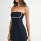 Juniors' Mable Contrast Binding A-Line Mini Dress W/Shorts
