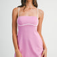 Juniors' Mable Contrast Binding A-Line Mini Dress W/Shorts