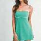 Juniors' Mable Contrast Binding A-Line Mini Dress W/Shorts