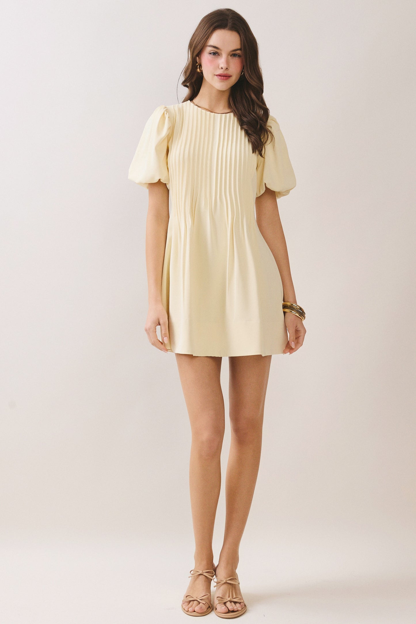 Juniors' Pretty Follies Pleated Detail Hidden Zipper A Line Dress