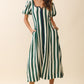 Juniors' Pretty Follies Bold Vertical Stripes Square Neck Midi Dress (Green)