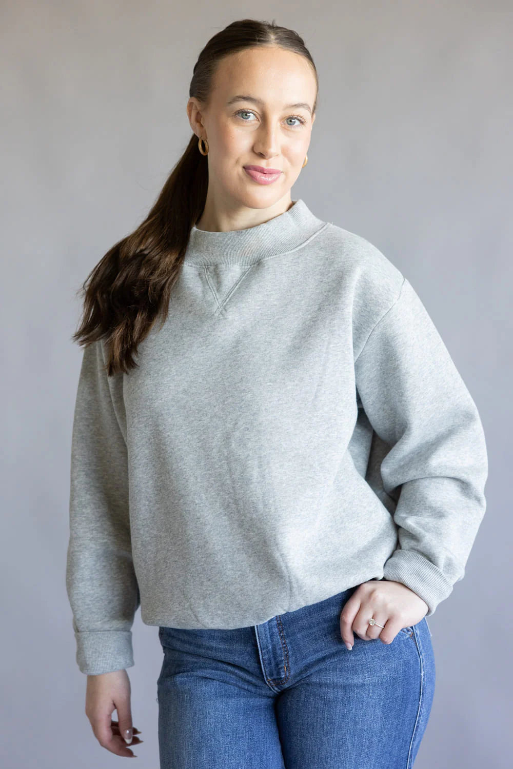 Things Between Wide Neck Fleece Sweatshirt