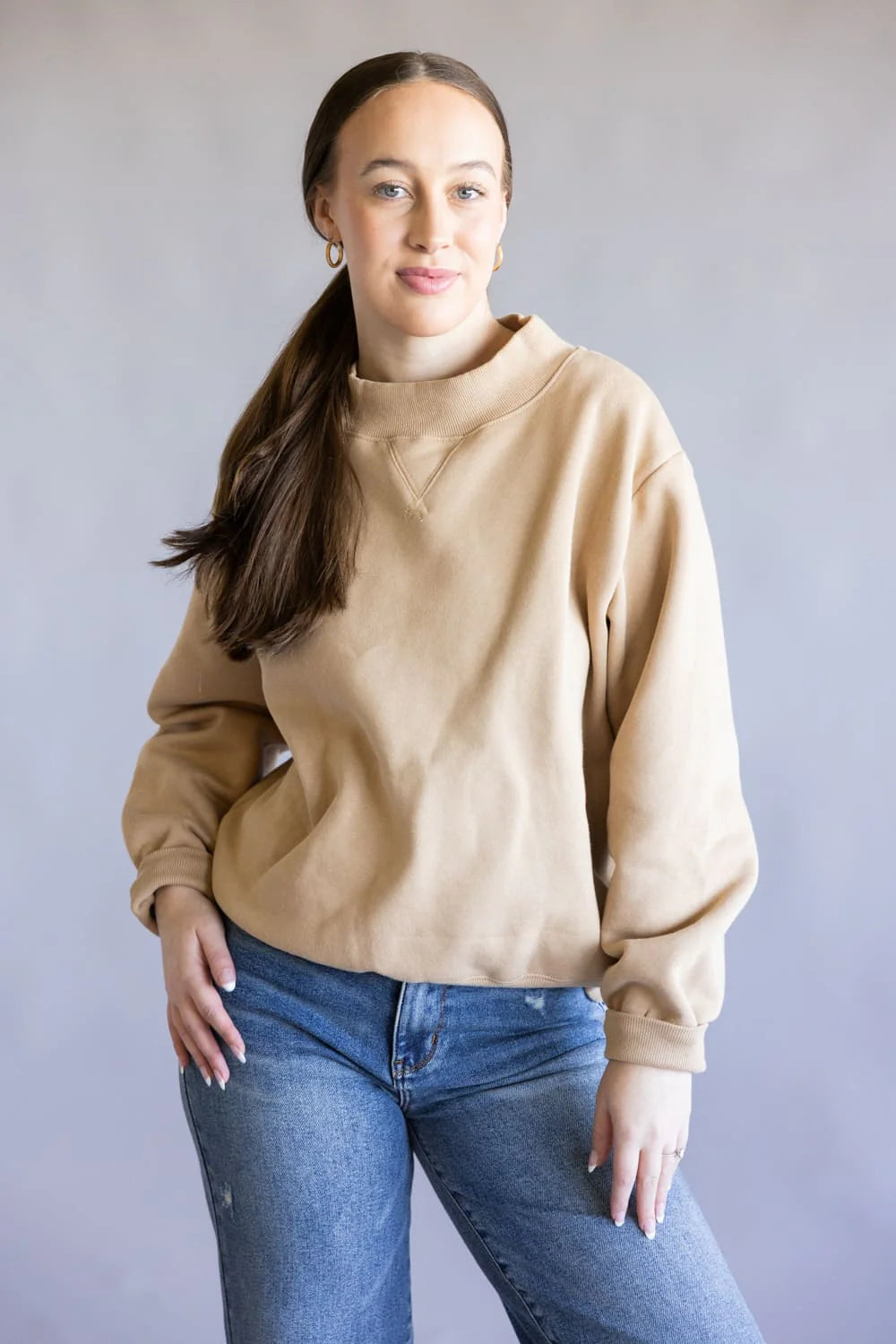 Things Between Wide Neck Fleece Sweatshirt