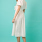 Juniors' Day + Moon Solid Midi W/Bow Detail Dress (Off White)
