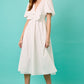 Juniors' Day + Moon Solid Midi W/Bow Detail Dress (Off White)