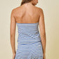Juniors' Day + Moon Strapless Striped Top