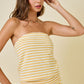 Juniors' Day + Moon Strapless Striped Top