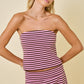 Juniors' Day + Moon Strapless Striped Top
