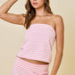 Juniors' Day + Moon Strapless Striped Top