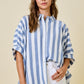 Juniors' Day + Moon Striped Oversized Button Down Shirt