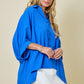 Juniors' Day + Moon Textured Air Flow Oversized Button Down Shirt