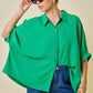 Juniors' Day + Moon Textured Air Flow Oversized Button Down Shirt