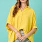 Juniors' Day + Moon Textured Air Flow Oversized Button Down Shirt