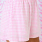 Juniors' Day + Moon Gingham Elastic Waist Boxer Shorts W/Satin Label