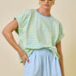 Juniors' Day + Moon Striped Easy Knit W/Elastic Top