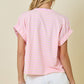 Juniors' Day + Moon Striped Easy Knit W/Elastic Top