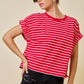 Juniors' Day + Moon Striped Easy Knit W/Elastic Top