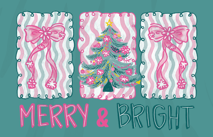 Juniors Southern Fried Cotton Merry & Bright Tee (Seafoam)