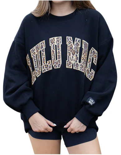 Juniors' LuLu Mac Leopard Sweatshirt