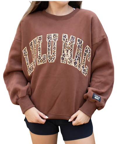 Juniors' LuLu Mac Leopard Sweatshirt