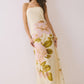Juniors' Pretty Follies Bold Oversized Floral Print Strapless Maxi Dress (Butter Yellow)