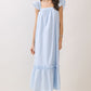 Juniors' Pretty Follies Ruffled Cap Sleeve Square Neckline Midi Dress