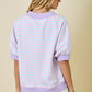 Juniors' Day + Moon S/S Mock Neck Striped Lounge Sweatshirt