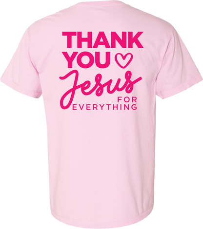 Juniors' TYJ ❤️(Thank You Jesus) Comfort Color Puff Ink S/S Tee (Blossom)