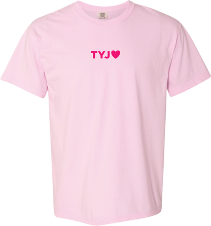 Juniors' TYJ ❤️(Thank You Jesus) Comfort Color Puff Ink S/S Tee (Blossom)