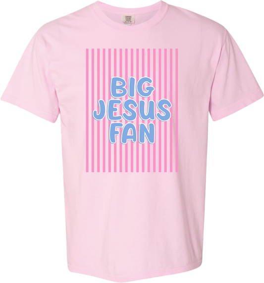 Juniors' BIG JESUS FAN Comfort Color S/S Tee (Blossom)