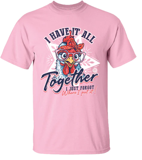 Juniors' Girlie Girl Together Chicken S/S (Light Pink)