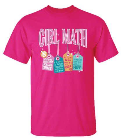 Juniors' Girlie Girl Girl Math S/S (Heliconia)
