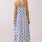 Juniors' Pretty Follies Printed Flowy Silhouette Side Pockets Maxi Dress (Blue)