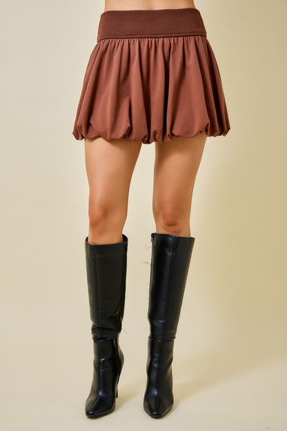 Day + Moon High Waist Bubble Skirt W/Shirring Detail