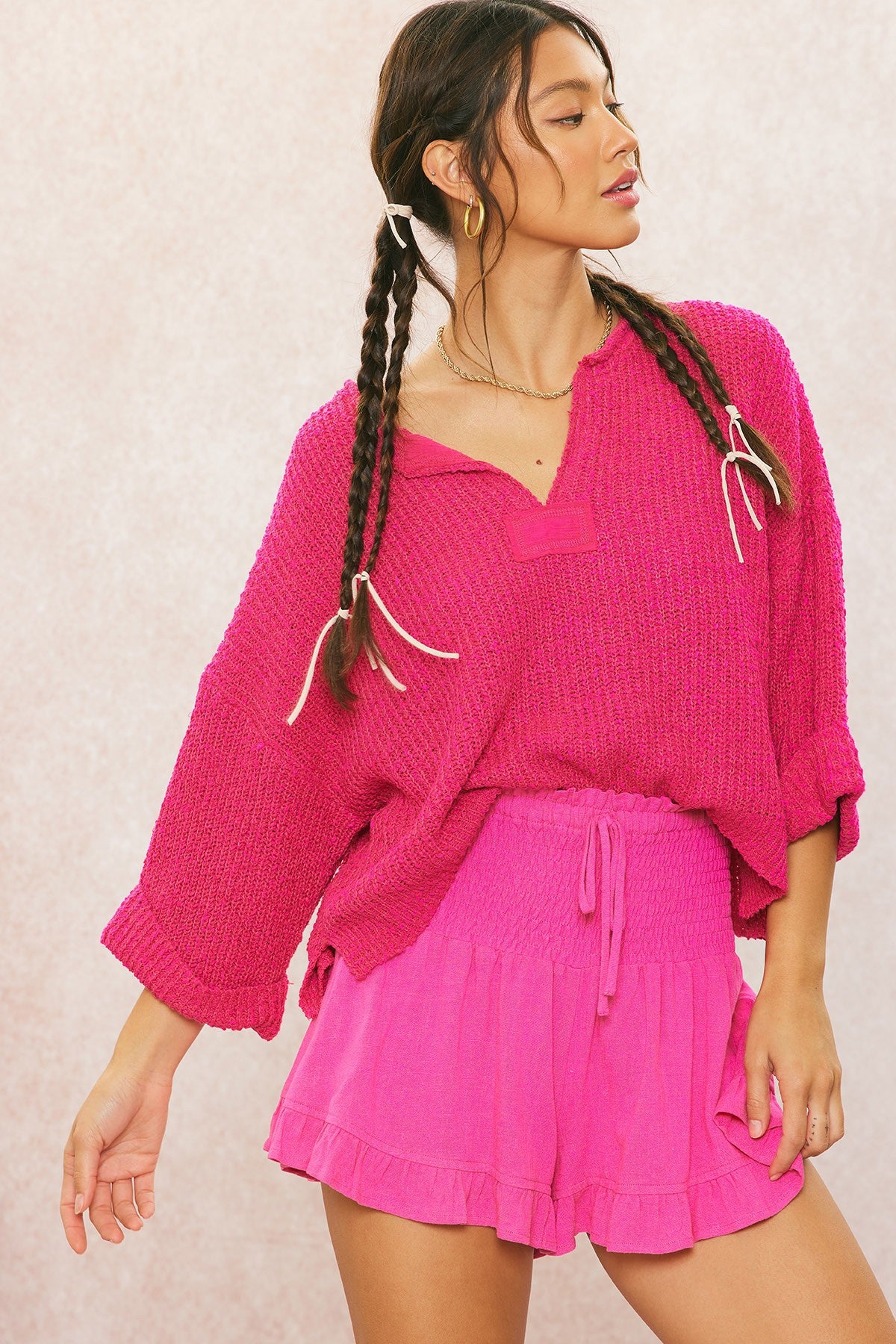 Illa Illa L/S Knit Patch Top